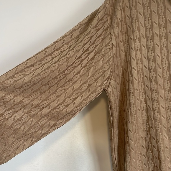 VTG Retro Shirt Haband Collared Large Tan Long Pattern 90s Stag Hill Button - Picture 4 of 15